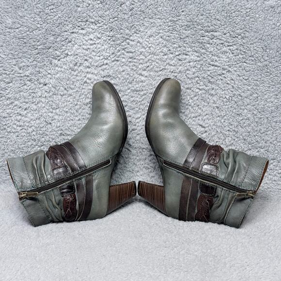 Pikolinos Verona Womens Size 36 US 5.5-6 Ankle Boots Sage Green Leather - Picture 6 of 9